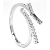 iDesire Silver CZ Crossover Ring VR8348 Photo