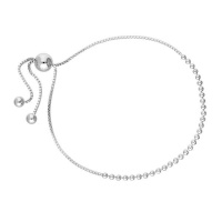 Sterling Silver 10" Bead Chain & Box Chain Adjustable Bracelet Photo