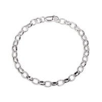 Sterling Silver 8" Belcher Chain Charm Bracelet Photo