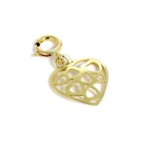 9ct Gold Open Hearts in Heart Clip on Charm Photo