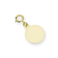9ct Gold Engravable Round Clip on Charm Photo