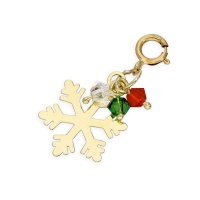 9ct Gold Snowflake & Coloured Beads Clip on Charm Photo