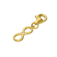 Gold Plated Sterling Silver & Genuine Diamond Clip on Charm Photo