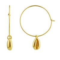 Gold Plated Silver 16mm Cowrie Shell Hoops Photo
