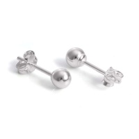 925 Sterling Silver Capped 4mm Ball Stud Earrings Photo