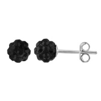 Sterling Silver & 5mm Black Ball Stud Earrings Photo