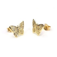 9ct Yellow Gold Flat Butterfly Stud Earrings Photo
