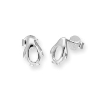 Sterling Silver Cut Out Penguin Stud Earrings Photo