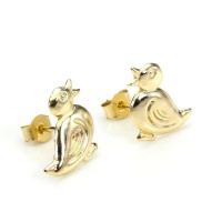 9ct Yellow Gold Cute Duck Stud Earrings Photo