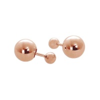 Rose Gold Plated Silver Double Ball Studs Photo