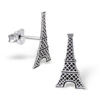Sterling Silver Eiffel Tower Stud Earrings Photo