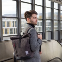 Troika Roll Top Backpack with Metal Snap Closure - Business Rolltop Photo