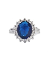 Sapphire Miss Jewels- Simulated and CZ Ring Size 9 /10 Photo