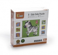 Viga 4 piecess 6-Side Cube Puzzle - Wild Animal Photo
