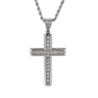 Sophie Moda-Faith Zirconia Cross Pendant Necklace With Chain Photo