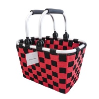 Creative Deco Woven Nylon Strap Aluminium Storage/Picnic Basket Photo