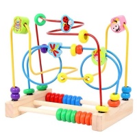 Wooden Educational Animal Wire Beads Maze Abacus Puzzle Toy Photo