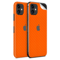 WripWraps Orange Carbon Fibre Vinyl Skin for iPhone 11 - Two Pack Photo