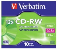 Verbatim DatalifePlus SERL 700MB Blank CD-RW - 10 Pack Jewel Box Photo