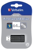 Verbatim 64GB PinStripe USB 2.0 Drive - Black Photo