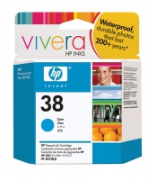 HP # 38 Cyan Pigment Ink Cartridge with Vivera Ink Photo