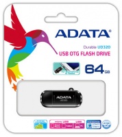 ADATA UD320 64GB USB 2.0 OTG Flash Drive - Black Photo
