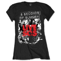 5 Seconds of Summer Live SOS Ladies Black T-Shirt Photo