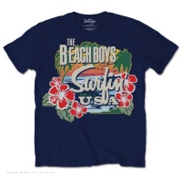 Beach Boys Surfin USA Tropical Mens Navy T-Shirt Photo
