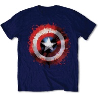 Marvel Comics Captain America Splat Shield Mens Navy T-Shirt Photo