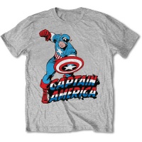 Marvel Comics Simple Captain America Mens Grey T-Shirt Photo