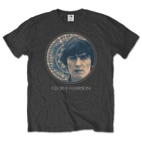 George Harrison Circular Portrait Mens Charcoal T-Shirt Photo