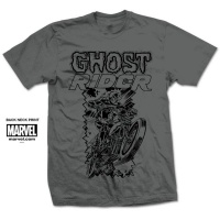 Marvel Comics Ghost Rider Simple Mens Grey T-Shirt Photo