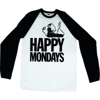 Happy Mondays Logo Raglan Baseball Long Sleeve T-Shirt Photo