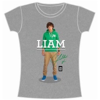 One Direction Liam Standing Pose Skinny Grey T-Shirt Photo