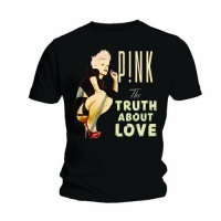 Pink Truth About Love Mens Black T-Shirt Photo