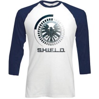 Marvel Comics S.H.I.E.L.D. Symbol Raglan Baseball Long Sleeve T-Shirt Photo