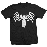 Ultimate Spider-Man Venom Chest Logo Mens Black T-Shirt Photo