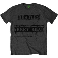 The Beatles Mens Abbey Road Sign Dark Grey T-Shirt Ret Photo