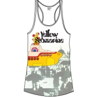 The Beatles Yellow Submarine & Brollies White Ladies Vest Photo
