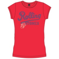 Rolling Stones Team Logo Red Ladies T-Shirt Photo
