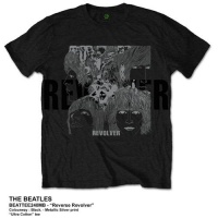 The Beatles Reverse Revolver Mens Black T-Shirt Photo