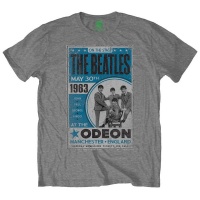 The Beatles Odeon Poster Mens Grey T-Shirt Photo