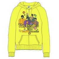 The Beatles Sub Band & Logo Ladies Yellow Zip Hoodie Photo