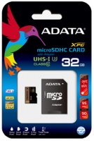 Adata XPG 32GB microSDXC/SDHC UHS-I U3 Class 10 with SD adapter - Retail Pack Photo