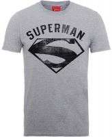 Superman Logo Spray Mens Heather Grey T-Shirt Photo