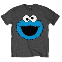 Sesame Street Cookie Head Mens Charcoal T-Shirt Photo