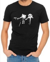 Pulp Fiction Adventure Time Mens T-Shirt Black Photo