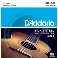 DAddario D'Addario EJ35 11-47 Silk and Steel 12 String Acoustic Guitar Strings Photo