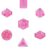 Chessex Manufacturing Chessex - Set of 7 Polyhedral Dice - Borealis Pink & Silver Photo