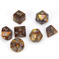 Chessex Manufacturing Chessex - Set of 7 Polyhedral Dice - Lustrous Gold & Silver Photo